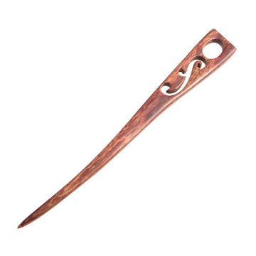 CrystalMood Handmade Wood Hair Stick Ornate 7" Rosewood